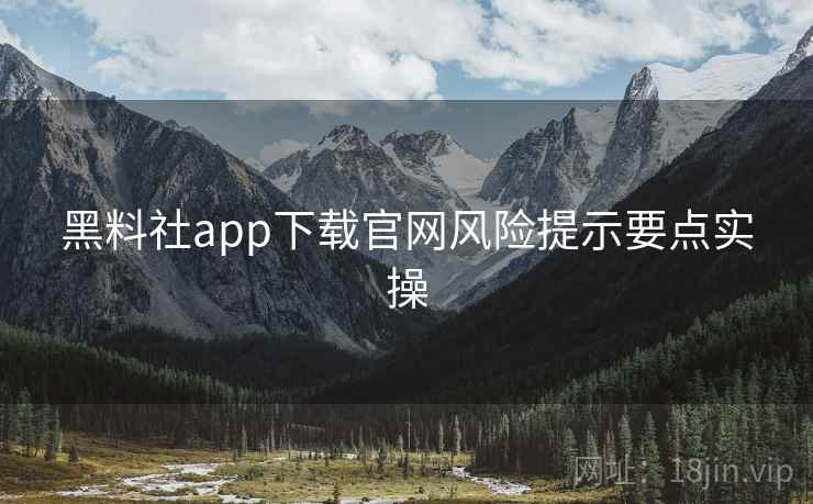 黑料社app下载官网风险提示要点实操